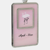 Pink Flamingos Rahmen-Ornament Silber (Rechts)
