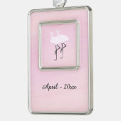 Pink Flamingos Rahmen-Ornament Silber (Links)