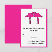 Pink Flamingos Reply Cards RSVP Karte (Vorne/Hinten)