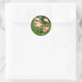 Pink Flamingos Runder Aufkleber (Tasche)