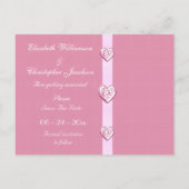 Pink Flamingos Save the Date Hochzeit Ankündigungspostkarte (Rückseite)