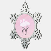 Pink Flamingos Schneeflocken Zinn-Ornament (Rechts)