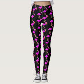 Pink Flamingos Schwarze Leggings (Vorderseite)