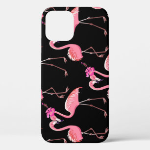 Pink Flamingos: Schwarzer Hintergrund Vintag Case-Mate iPhone Hülle
