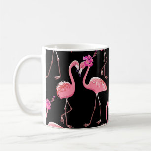 Pink Flamingos: Schwarzer Hintergrund Vintag Kaffeetasse