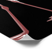 Pink Flamingos: Schwarzer Hintergrund Vintag Poster (Ecke)