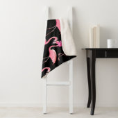 Pink Flamingos: Schwarzer Hintergrund Vintag Sherpadecke (Beispiel)