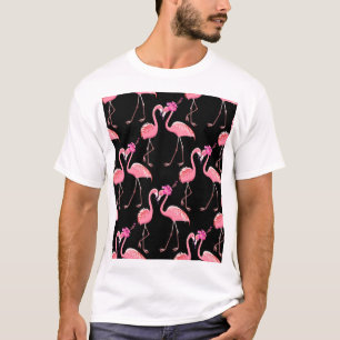 Pink Flamingos: Schwarzer Hintergrund Vintag T-Shirt