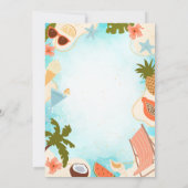 Pink Flamingos Summer Pool Party Birthday Party Einladung (Rückseite)