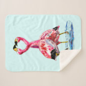 Pink Flamingos Tango Sherpa Blanket - Malerei Sherpadecke (Vorderseite (Horizontal))