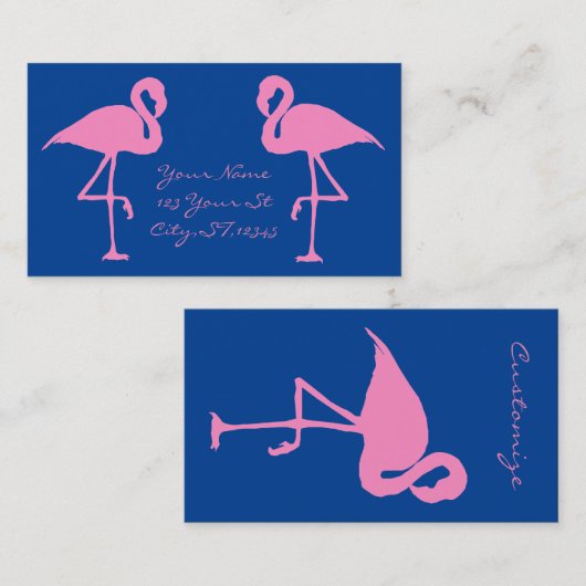 Pink Flamingos Thunder_Cove Classic Visitenkarte (Vorne/Hinten)