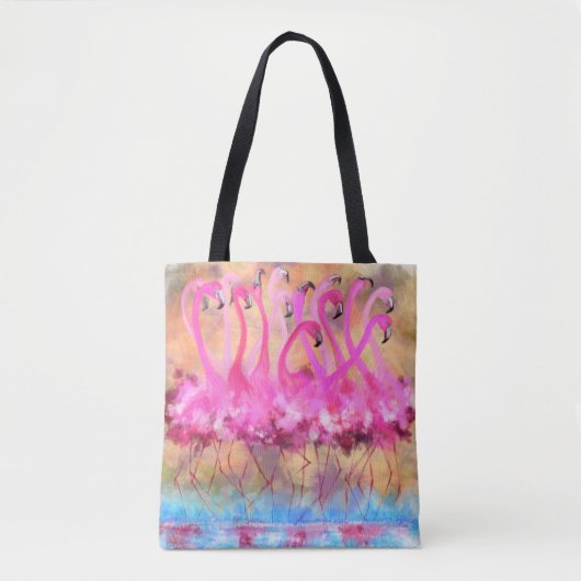 Pink Flamingos Tote Tasche (Vorderseite)