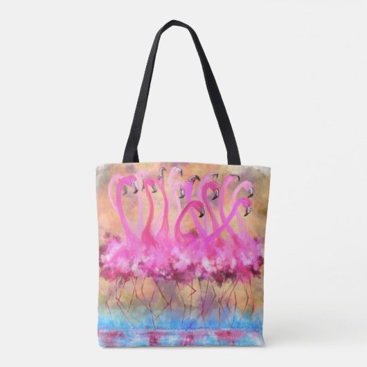 Pink Flamingos Tote Tasche (Rückseite)