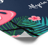 Pink Flamingos Tropical Baby Dusche Empfang Poster (Ecke)