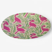 Pink Flamingos Tropical Pattern Paper Teller (Schrägansicht)