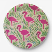 Pink Flamingos Tropical Pattern Paper Teller (Vorderseite)