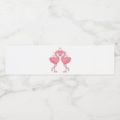 Pink Flamingos Tropical Summer Beach Wedding Wasserflaschenetikett (Einzelnes Label)