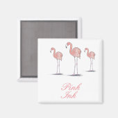Pink Flamingos Tropical Themed Magnet (Vorderseite/Rückseite)