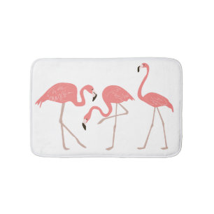 Pink Flamingos Tropical Whimsy Badematte