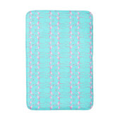 Pink Flamingos Turqouise Summer Beach Badematte (Vorderseite Vertikal)