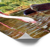 Pink Flamingos Vintage Illustration Poster (Ecke)