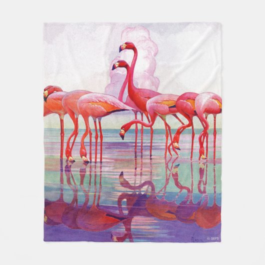 Pink Flamingos von Francis Lee Jaques Fleecedecke (Vorderseite)