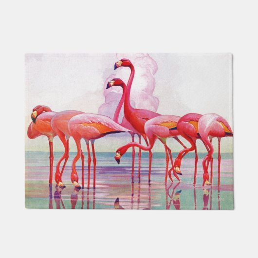 Pink Flamingos von Francis Lee Jaques Fußmatte (Vorderseite)