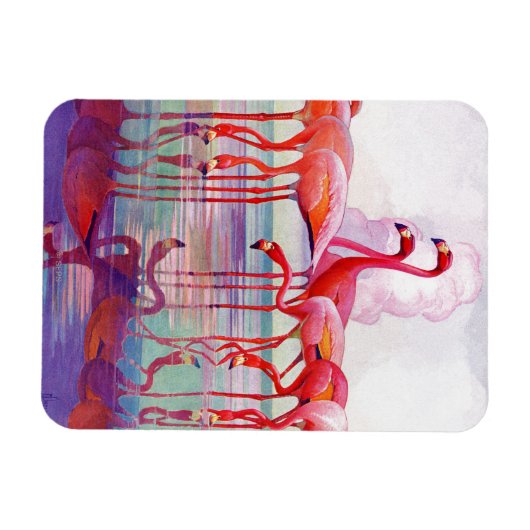 Pink Flamingos von Francis Lee Jaques Magnet (Horizontal)