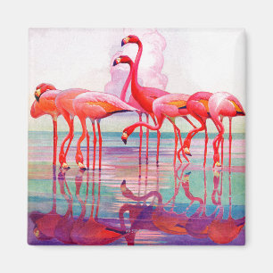 Pink Flamingos von Francis Lee Jaques Magnet