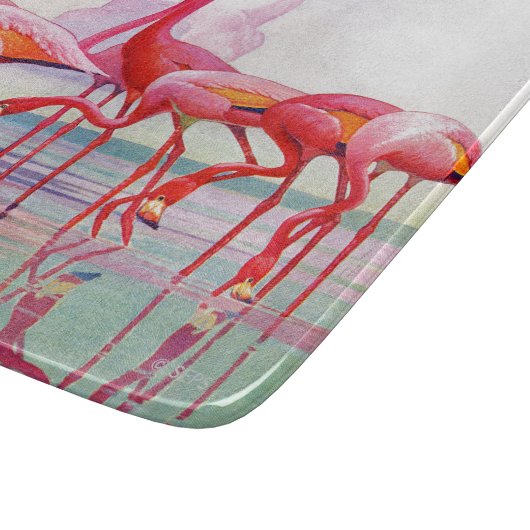 Pink Flamingos von Francis Lee Jaques Schneidebrett (Ecke)