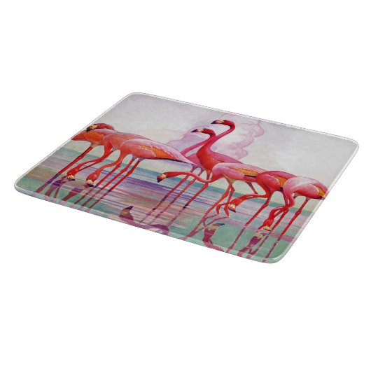 Pink Flamingos von Francis Lee Jaques Schneidebrett (Ecke)