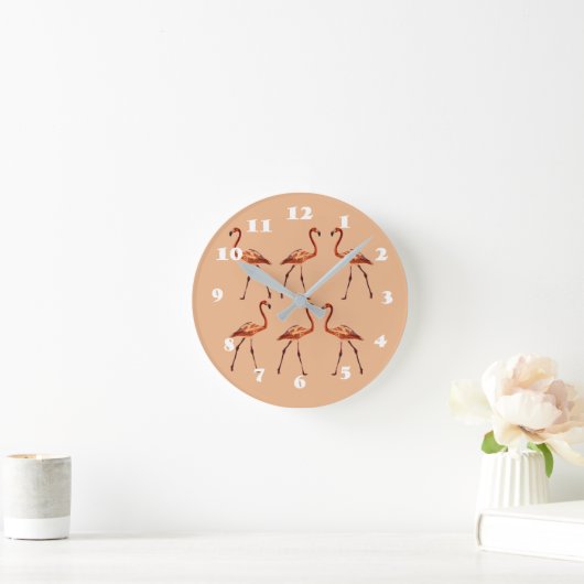 Pink Flamingos Wall Clock Runde Wanduhr (Zuhause)