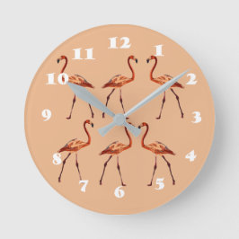 Pink Flamingos Wall Clock Runde Wanduhr