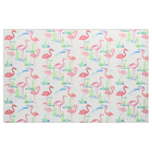 Pink Flamingos Watercolor Stoff