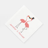 Pink Flamingos Wedding Brautparty Tropical Luau Serviette (Ecke)