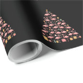 Pink Flamingos Weihnachtsbaum Feiertag Weihnachten Geschenkpapier (Rolleneckpunkt)