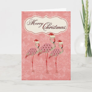Pink Flamingos Weihnachtskarte Feiertagskarte