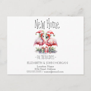 Pink Flamingos Weihnachtsmannmütze präsentiert neu Ankündigungspostkarte