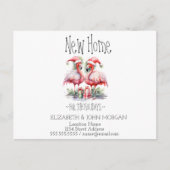 Pink Flamingos Weihnachtsmannmütze präsentiert neu Ankündigungspostkarte (Vorderseite)