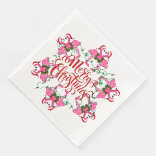 Pink Flamingos Weihnachtsmarkt Party Goods Napkins Serviette