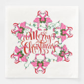 Pink Flamingos Weihnachtsmarkt Party Goods Napkins Serviette (Vorderseite)