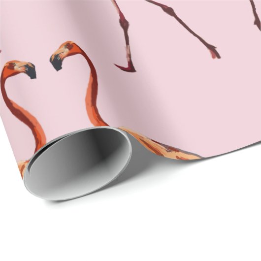 Pink Flamingos Wrapping Paper Geschenkpapier (Rolleneckpunkt)