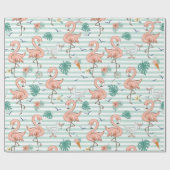 Pink Flamingos Wrapping Paper Geschenkpapier (Flach)