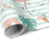 Pink Flamingos Wrapping Paper Geschenkpapier (Rolleneckpunkt)