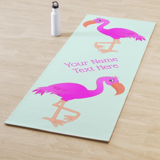 Pink Flamingos Yoga Mat Geschenk - Ihr Textname Yogamatte (Beispiel)