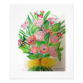 Pink Flat Bouquet Fotodruck