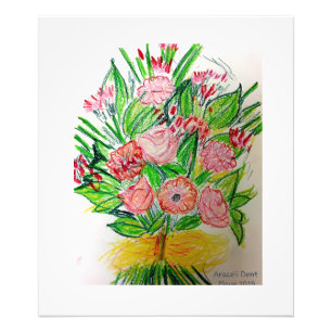 Pink Flat Bouquet Fotodruck
