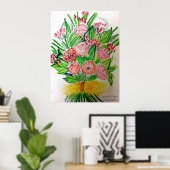 Pink Flat Bouquet Poster (Heimbüro)