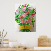 Pink Flat Bouquet Poster (Küche)