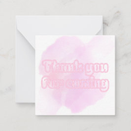 Pink Flat Note Card Mitteilungskarte